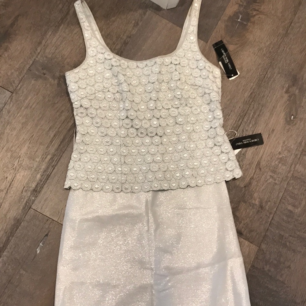 Gorgeous silver sparkle 2 pc formal "dress" Sz 8